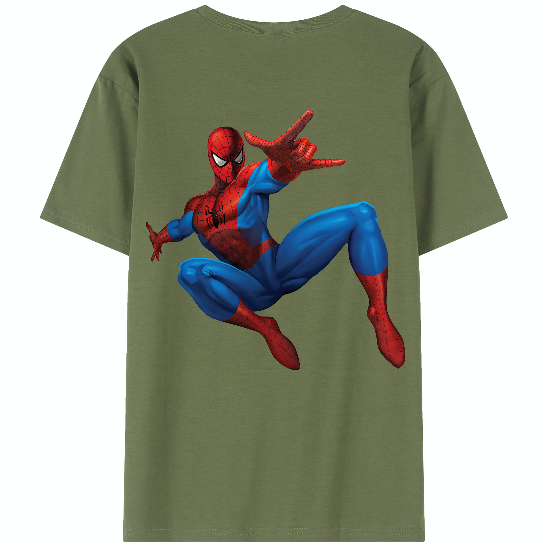 （画像用） Spider Man スパイダーマン 綿100％半袖Tシャツ（背面プリント）